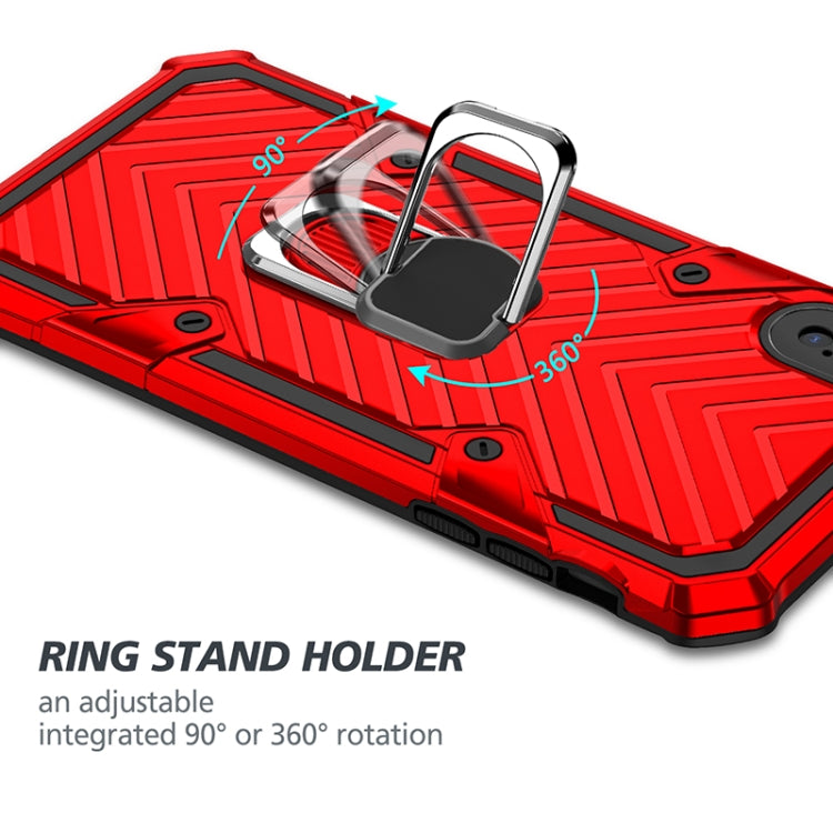 For iPhone XS Max Cool Armor PC+TPU Shockproof Case with 360 Degree Rotation Ring Holder
