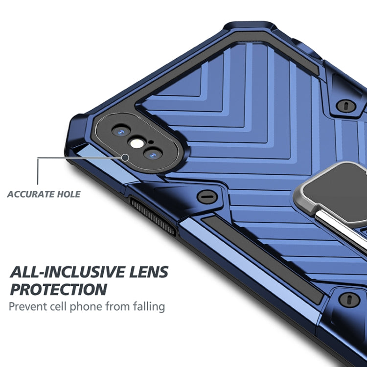 For iPhone XS Max Cool Armor PC+TPU Shockproof Case with 360 Degree Rotation Ring Holder