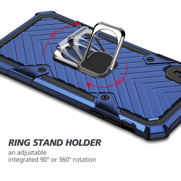 For iPhone XS Max Cool Armor PC+TPU Shockproof Case with 360 Degree Rotation Ring Holder