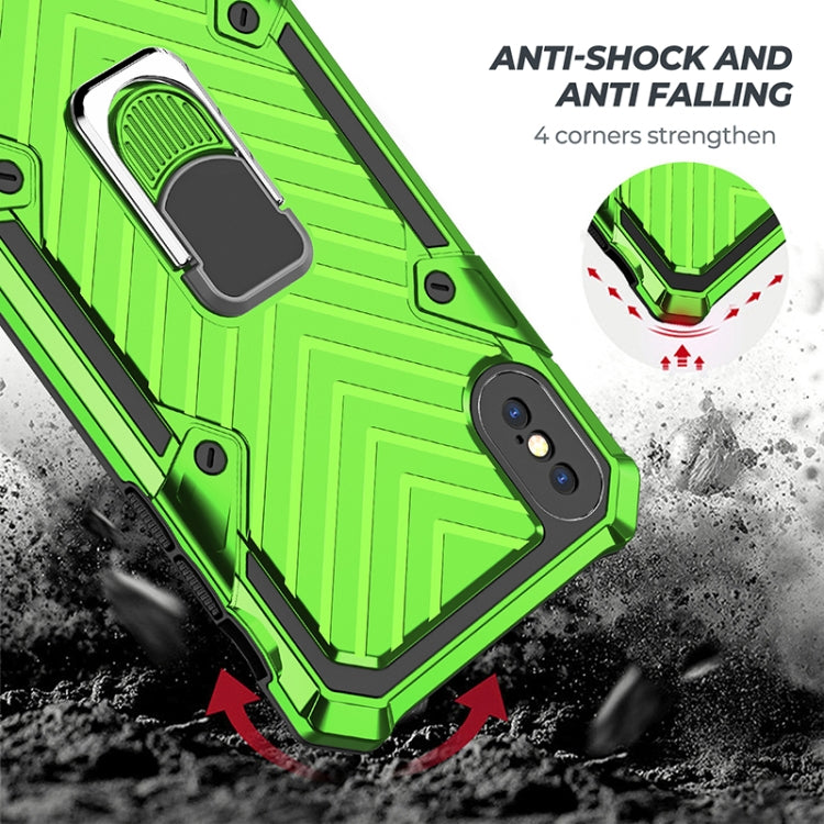 For iPhone XS Max Cool Armor PC+TPU Shockproof Case with 360 Degree Rotation Ring Holder