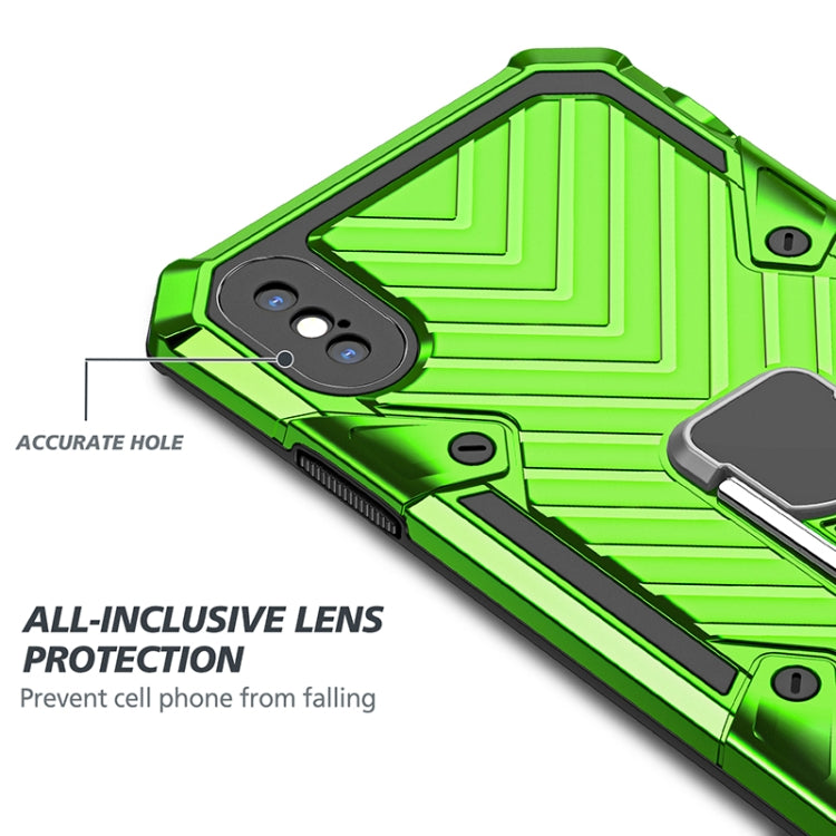 For iPhone XS Max Cool Armor PC+TPU Shockproof Case with 360 Degree Rotation Ring Holder