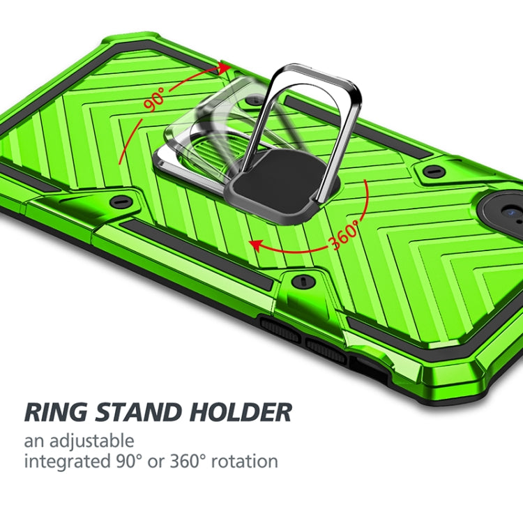 For iPhone XS Max Cool Armor PC+TPU Shockproof Case with 360 Degree Rotation Ring Holder