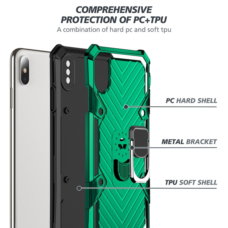 For iPhone XS Max Cool Armor PC+TPU Shockproof Case with 360 Degree Rotation Ring Holder