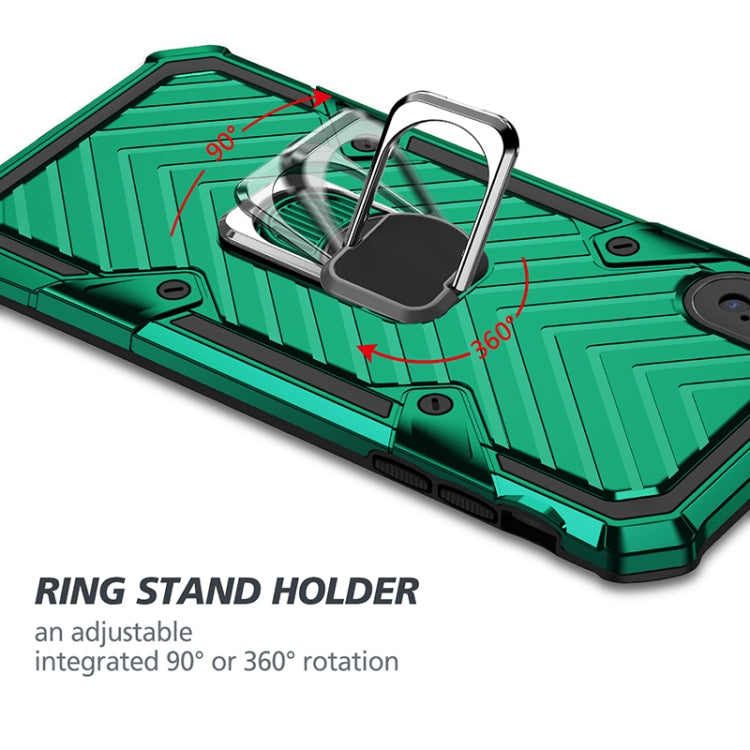 For iPhone XS Max Cool Armor PC+TPU Shockproof Case with 360 Degree Rotation Ring Holder