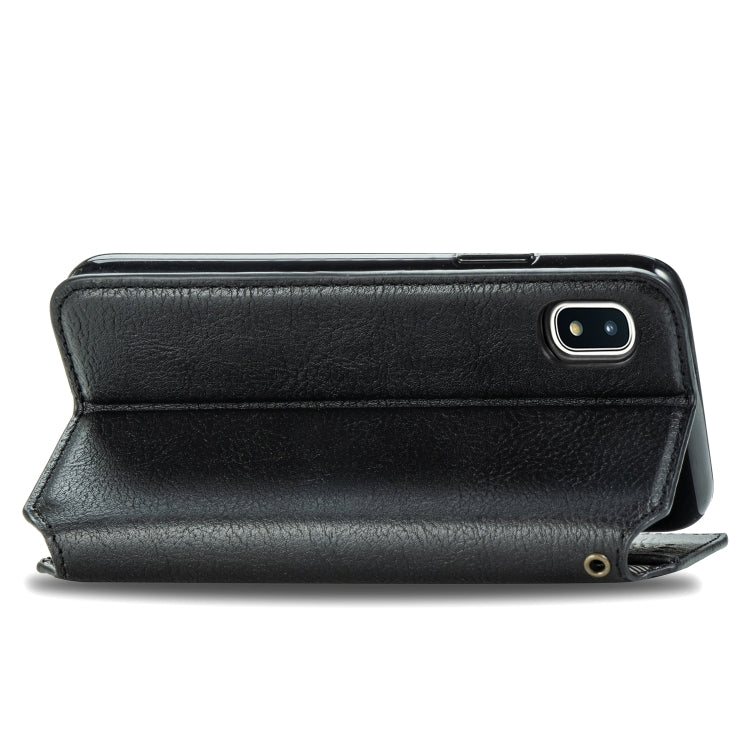 For Samsung Galaxy A20(Japanese Version) Cubic Grid Pressed Horizontal Flip Magnetic Leather Case with Holder & Card Slots & Wallet