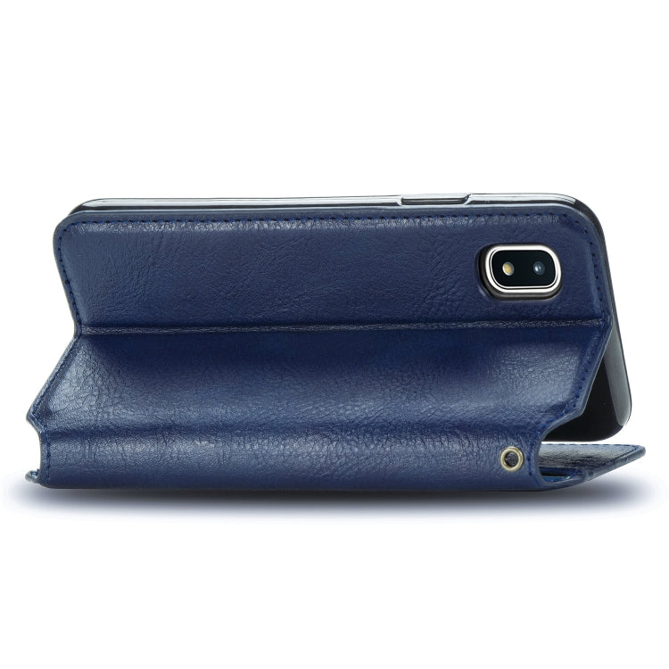 For Samsung Galaxy A20(Japanese Version) Cubic Grid Pressed Horizontal Flip Magnetic Leather Case with Holder & Card Slots & Wallet