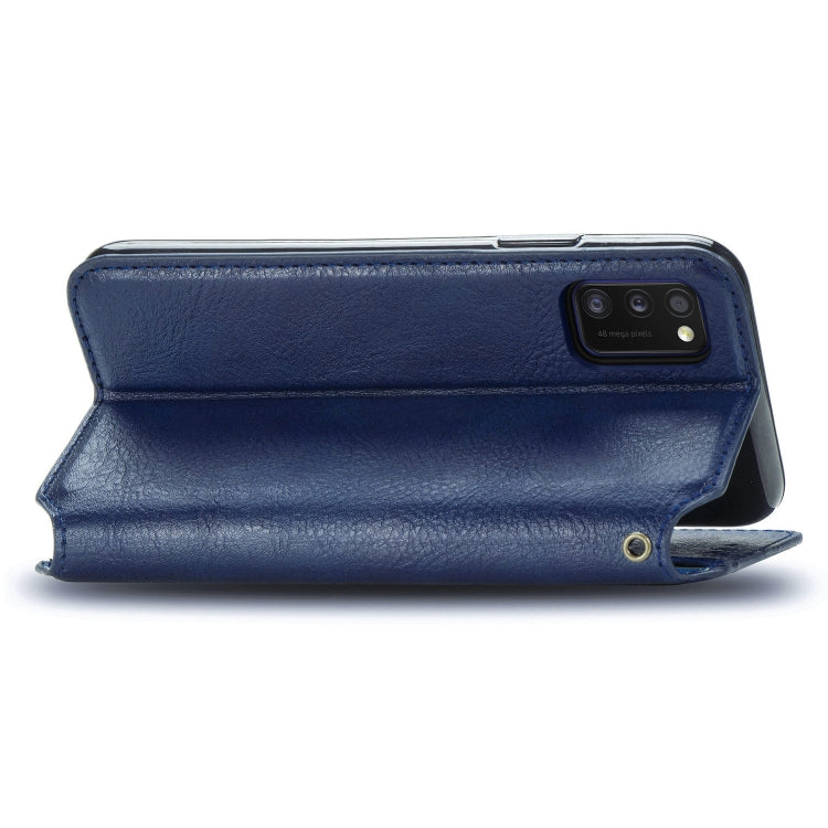 For Samsung Galaxy A41 Cubic Grid Pressed Horizontal Flip Magnetic Leather Case with Holder & Card Slots & Wallet