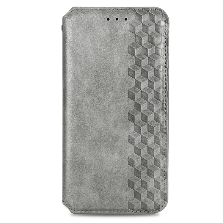 For Samsung Galaxy A41 Cubic Grid Pressed Horizontal Flip Magnetic Leather Case with Holder & Card Slots & Wallet