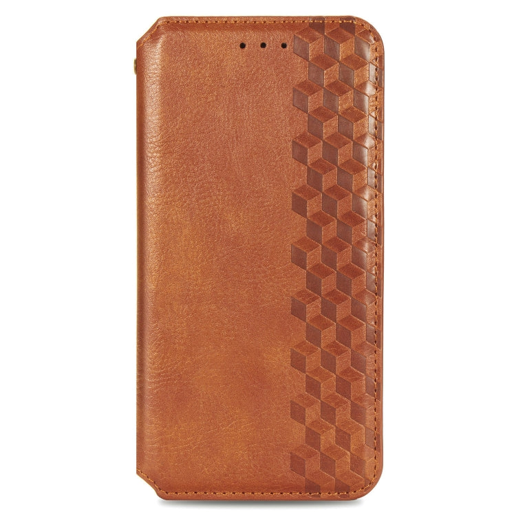 For Samsung Galaxy A41 Cubic Grid Pressed Horizontal Flip Magnetic Leather Case with Holder & Card Slots & Wallet