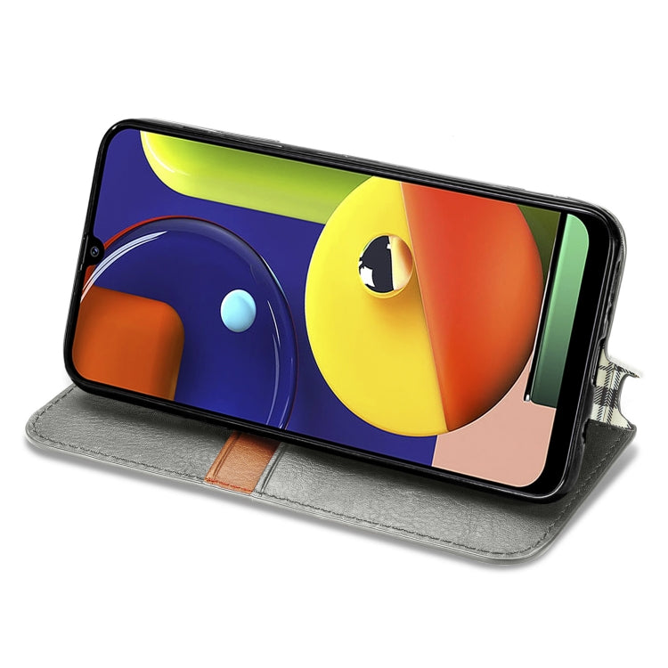 For Samsung Galaxy A50s / A30s / A50 Cubic Grid Pressed Horizontal Flip Magnetic Leather Case with Holder & Card Slots & Wallet
