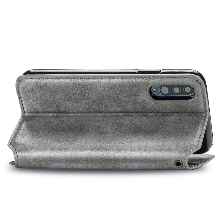 For Samsung Galaxy A70s Cubic Grid Pressed Horizontal Flip Magnetic Leather Case with Holder & Card Slots & Wallet