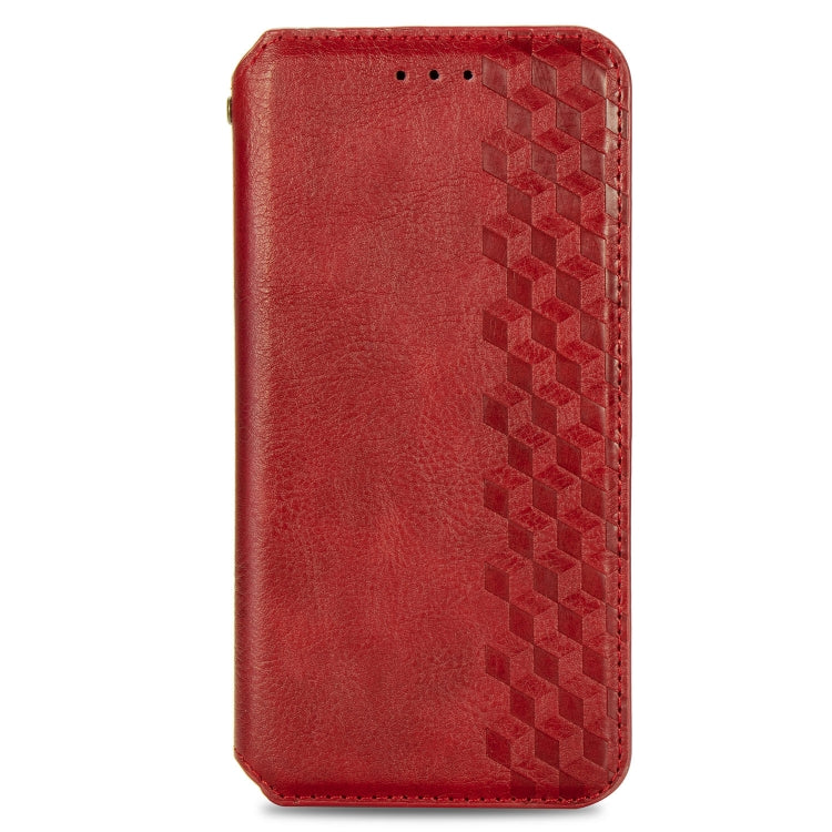 For Samsung Galaxy A70s Cubic Grid Pressed Horizontal Flip Magnetic Leather Case with Holder & Card Slots & Wallet