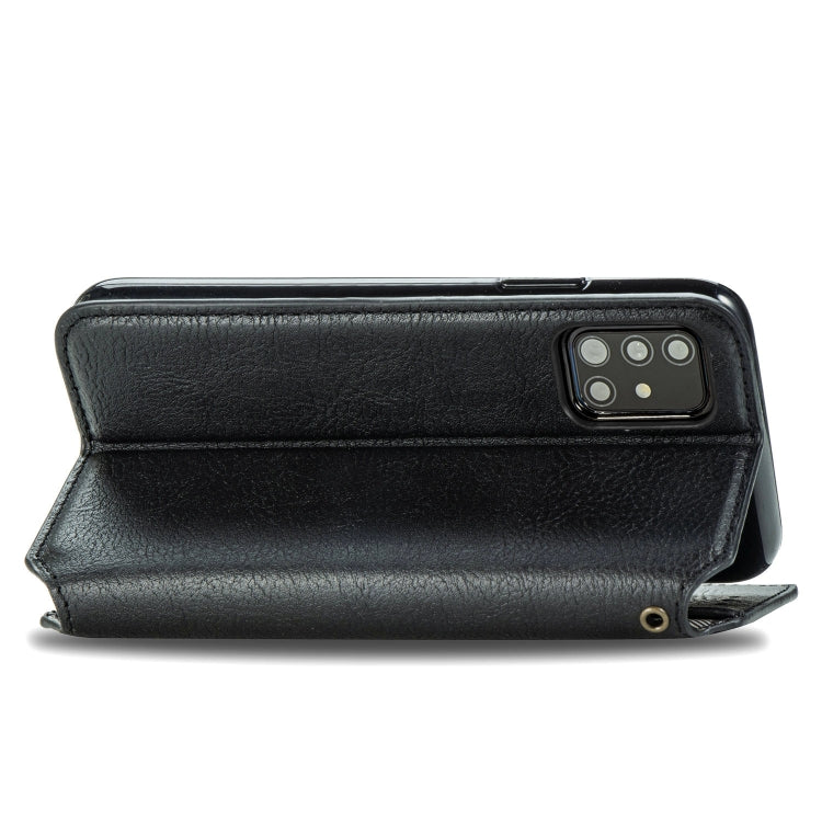 For Samsung Galaxy A71 5G Cubic Grid Pressed Horizontal Flip Magnetic Leather Case with Holder & Card Slots & Wallet