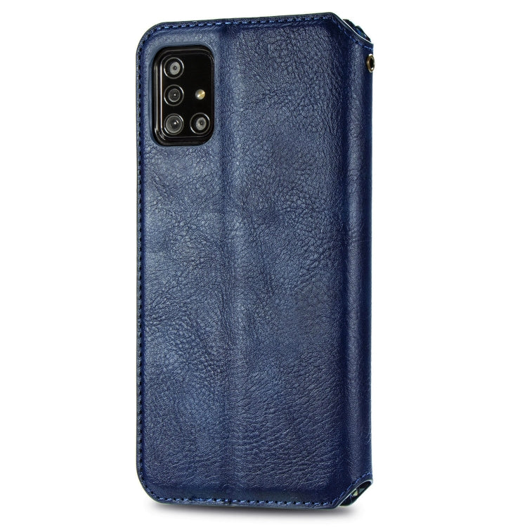 For Samsung Galaxy A71 5G Cubic Grid Pressed Horizontal Flip Magnetic Leather Case with Holder & Card Slots & Wallet