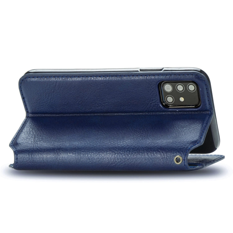 For Samsung Galaxy A71 5G Cubic Grid Pressed Horizontal Flip Magnetic Leather Case with Holder & Card Slots & Wallet