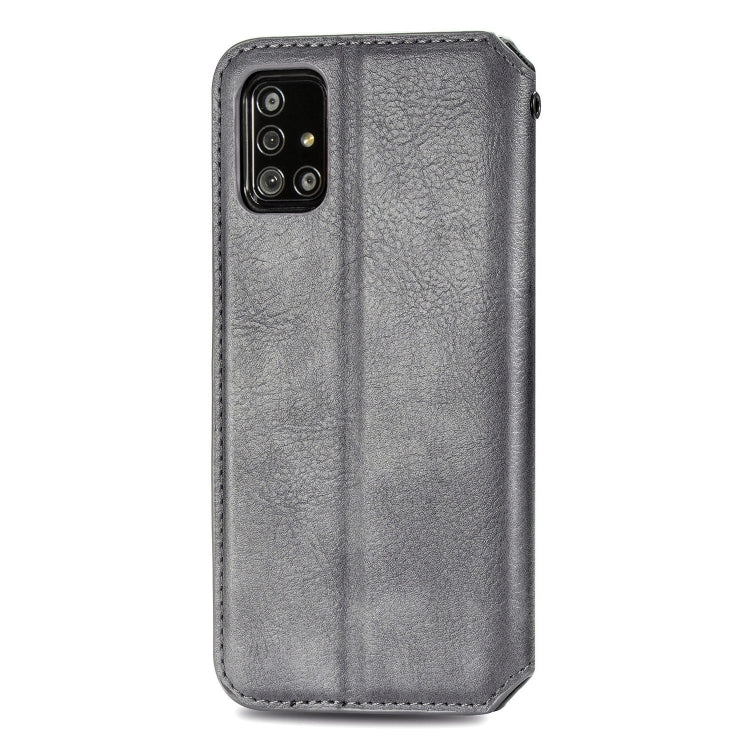 For Samsung Galaxy A71 5G Cubic Grid Pressed Horizontal Flip Magnetic Leather Case with Holder & Card Slots & Wallet