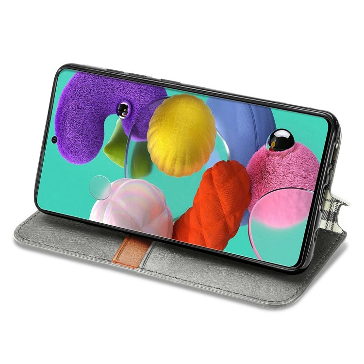 For Samsung Galaxy A71 5G Cubic Grid Pressed Horizontal Flip Magnetic Leather Case with Holder & Card Slots & Wallet
