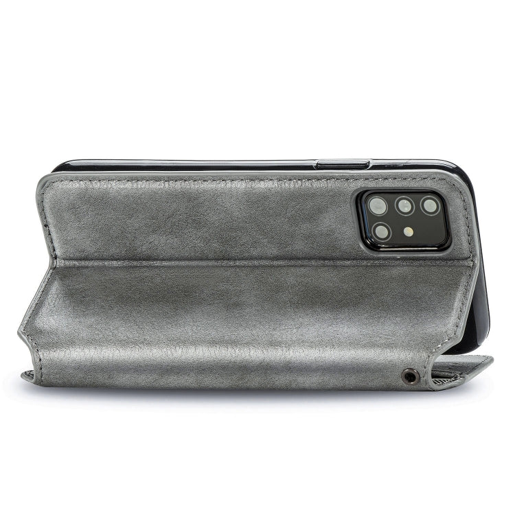 For Samsung Galaxy A71 5G Cubic Grid Pressed Horizontal Flip Magnetic Leather Case with Holder & Card Slots & Wallet