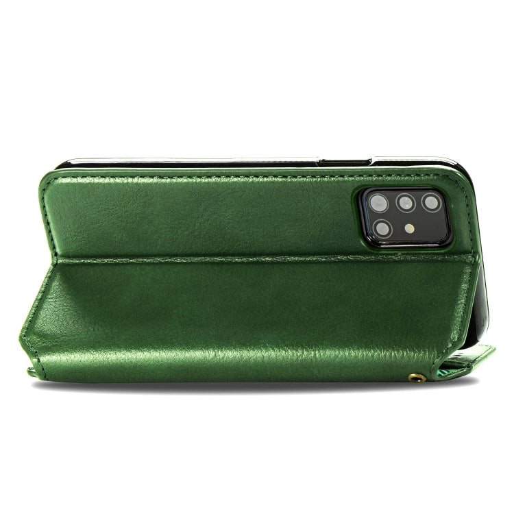 For Samsung Galaxy A71 5G Cubic Grid Pressed Horizontal Flip Magnetic Leather Case with Holder & Card Slots & Wallet