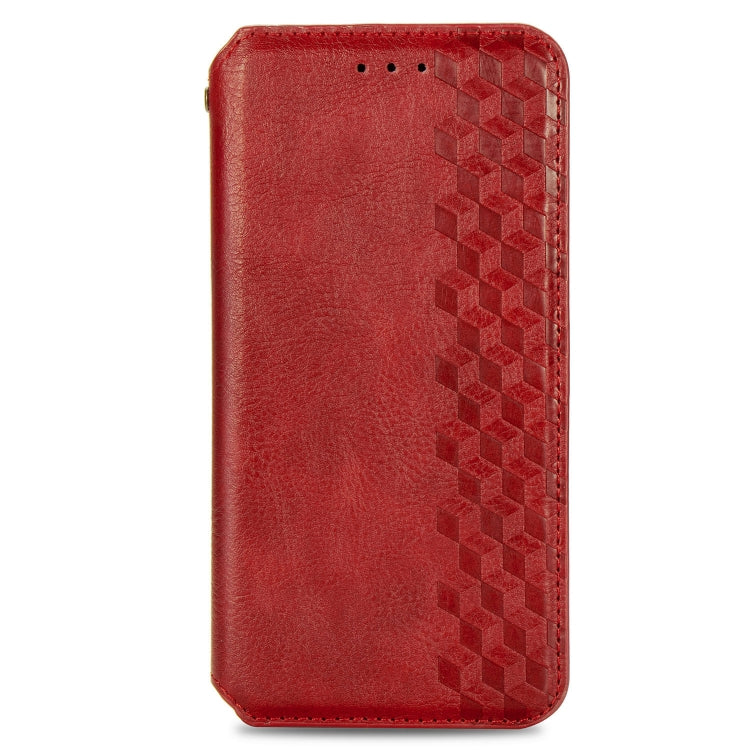 For Samsung Galaxy A71 5G Cubic Grid Pressed Horizontal Flip Magnetic Leather Case with Holder & Card Slots & Wallet