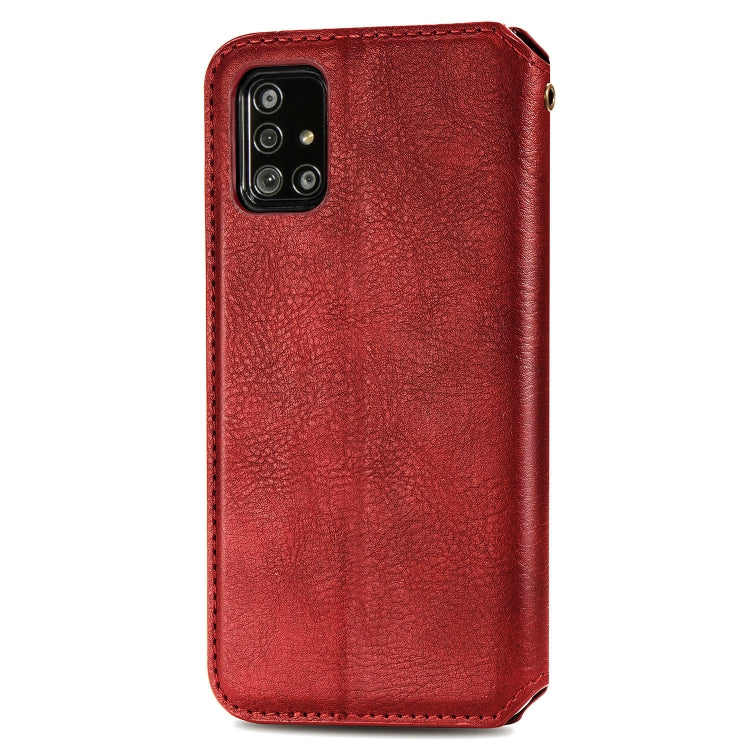 For Samsung Galaxy A71 5G Cubic Grid Pressed Horizontal Flip Magnetic Leather Case with Holder & Card Slots & Wallet