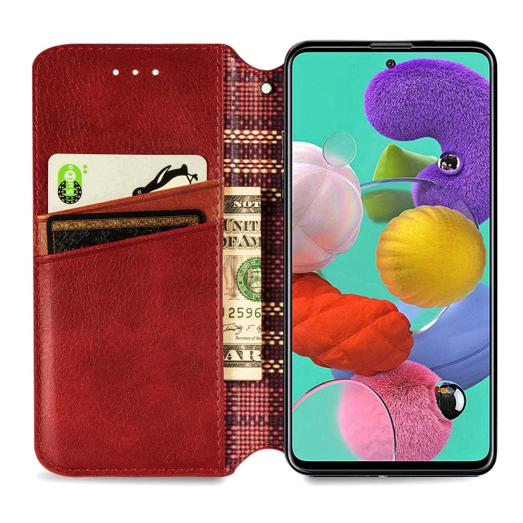For Samsung Galaxy A71 5G Cubic Grid Pressed Horizontal Flip Magnetic Leather Case with Holder & Card Slots & Wallet