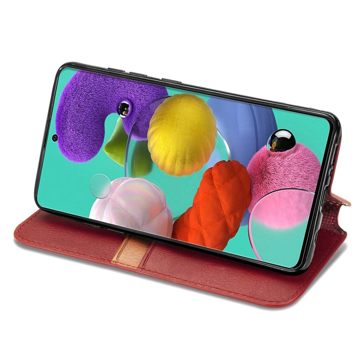 For Samsung Galaxy A71 5G Cubic Grid Pressed Horizontal Flip Magnetic Leather Case with Holder & Card Slots & Wallet