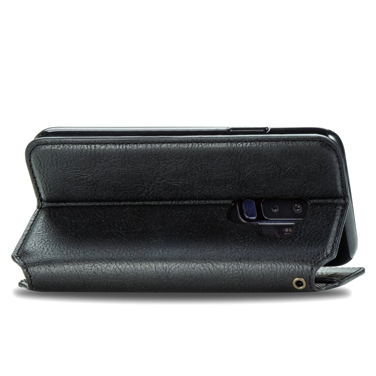 For Samsung Galaxy S9 Plus Cubic Grid Pressed Horizontal Flip Magnetic Leather Case with Holder & Card Slots & Wallet