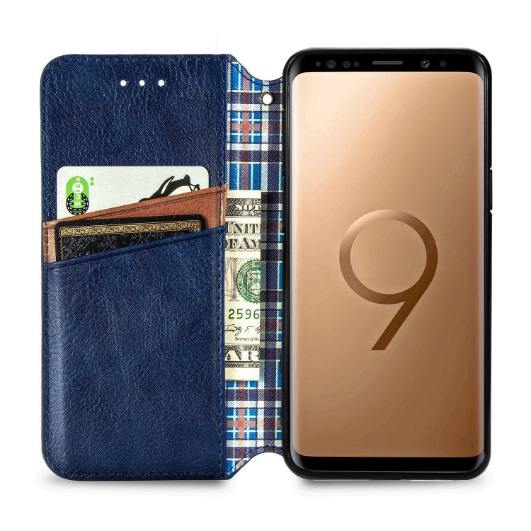 For Samsung Galaxy S9 Plus Cubic Grid Pressed Horizontal Flip Magnetic Leather Case with Holder & Card Slots & Wallet