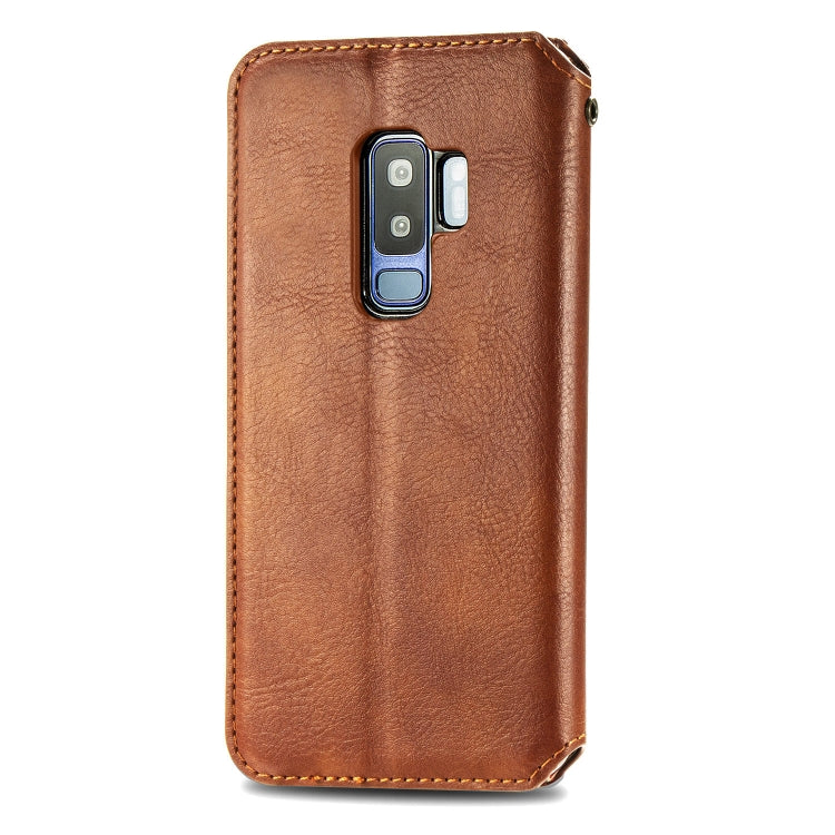 For Samsung Galaxy S9 Plus Cubic Grid Pressed Horizontal Flip Magnetic Leather Case with Holder & Card Slots & Wallet