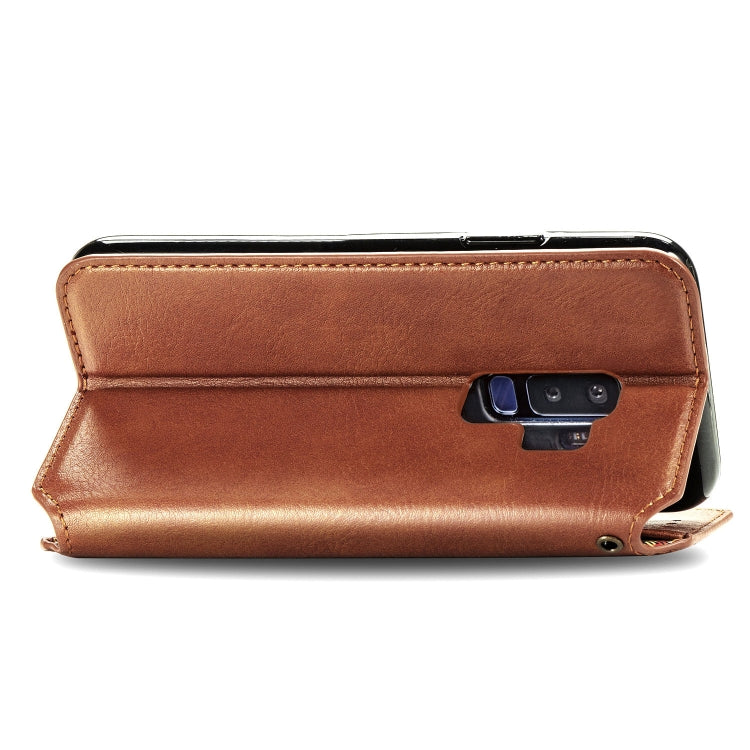 For Samsung Galaxy S9 Plus Cubic Grid Pressed Horizontal Flip Magnetic Leather Case with Holder & Card Slots & Wallet