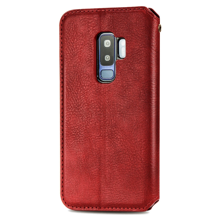 For Samsung Galaxy S9 Plus Cubic Grid Pressed Horizontal Flip Magnetic Leather Case with Holder & Card Slots & Wallet