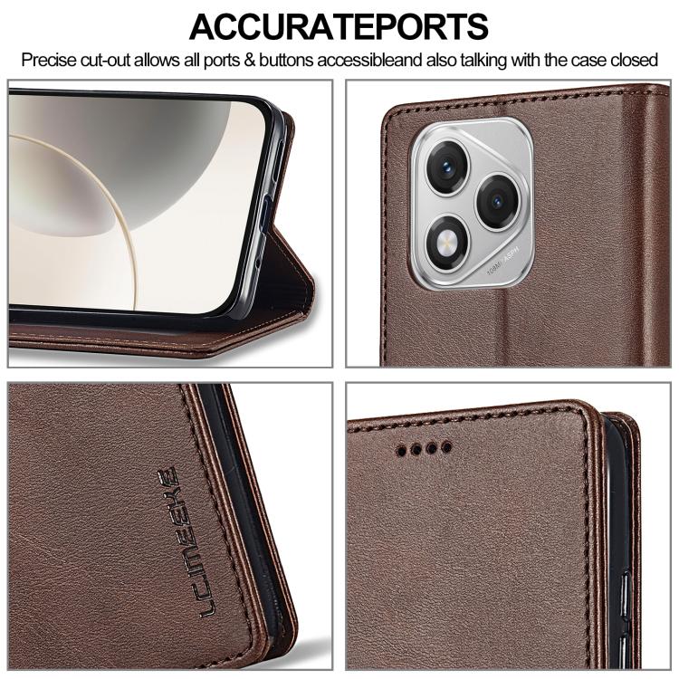 For Honor 400 Lite Global LC.IMEEKE Calf Texture Leather Phone Case