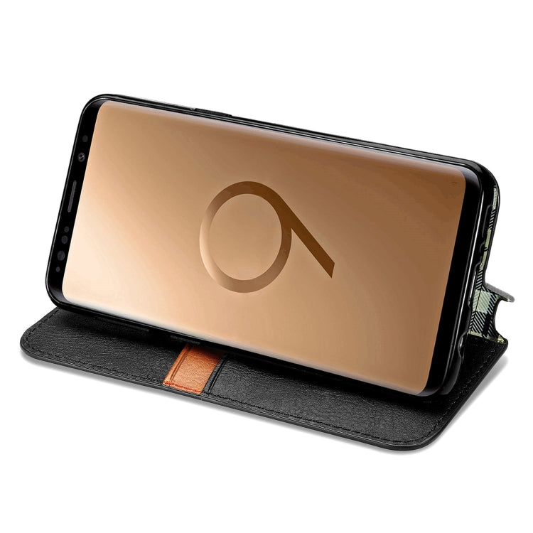For Samsung Galaxy S9 Cubic Grid Pressed Horizontal Flip Magnetic Leather Case with Holder & Card Slots & Wallet