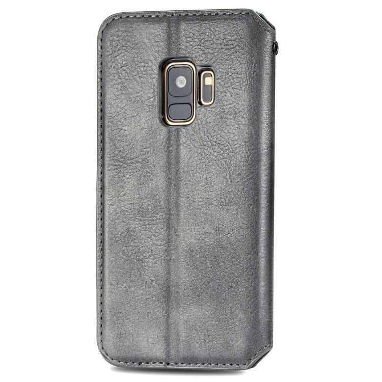 For Samsung Galaxy S9 Cubic Grid Pressed Horizontal Flip Magnetic Leather Case with Holder & Card Slots & Wallet