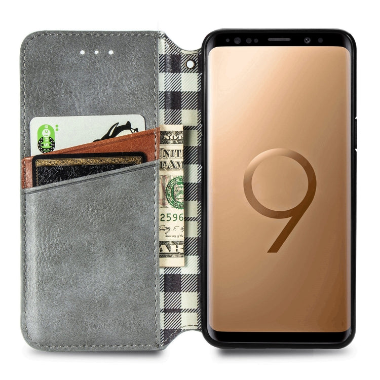 For Samsung Galaxy S9 Cubic Grid Pressed Horizontal Flip Magnetic Leather Case with Holder & Card Slots & Wallet