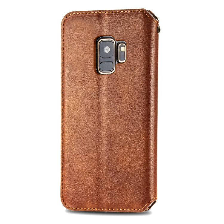 For Samsung Galaxy S9 Cubic Grid Pressed Horizontal Flip Magnetic Leather Case with Holder & Card Slots & Wallet