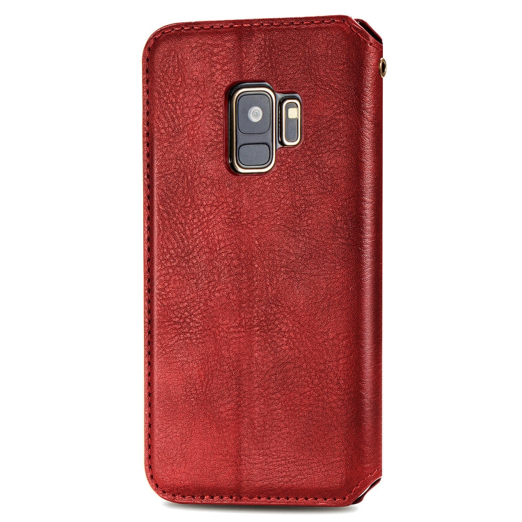 For Samsung Galaxy S9 Cubic Grid Pressed Horizontal Flip Magnetic Leather Case with Holder & Card Slots & Wallet