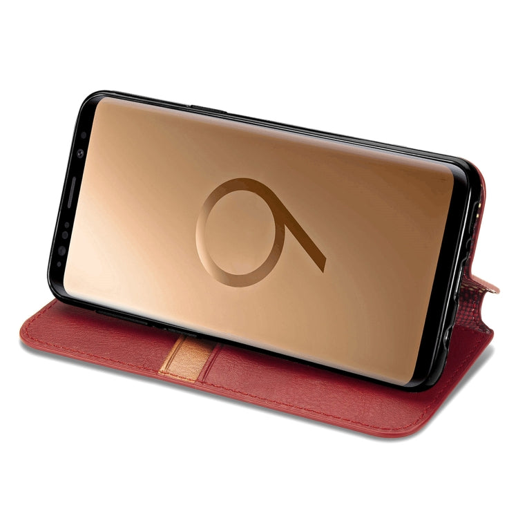 For Samsung Galaxy S9 Cubic Grid Pressed Horizontal Flip Magnetic Leather Case with Holder & Card Slots & Wallet