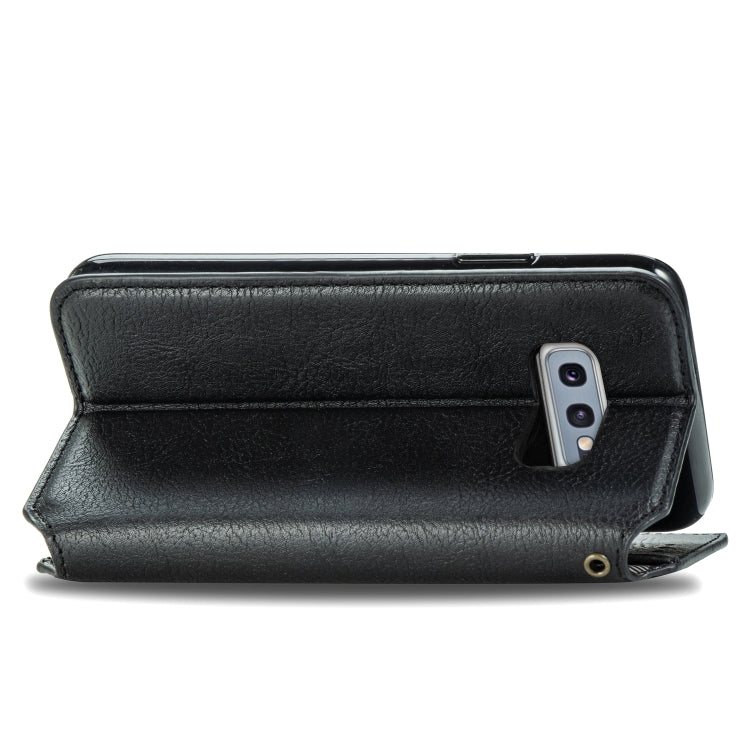 For Samsung Galaxy S10e Cubic Grid Pressed Horizontal Flip Magnetic Leather Case with Holder & Card Slots & Wallet