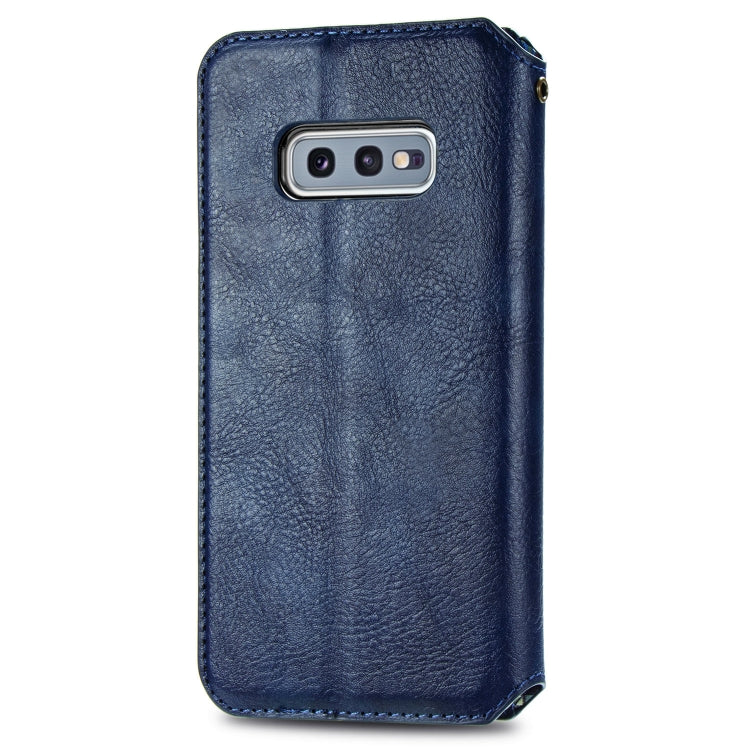 For Samsung Galaxy S10e Cubic Grid Pressed Horizontal Flip Magnetic Leather Case with Holder & Card Slots & Wallet