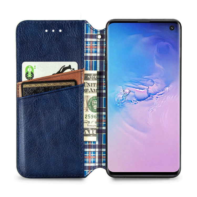 For Samsung Galaxy S10e Cubic Grid Pressed Horizontal Flip Magnetic Leather Case with Holder & Card Slots & Wallet