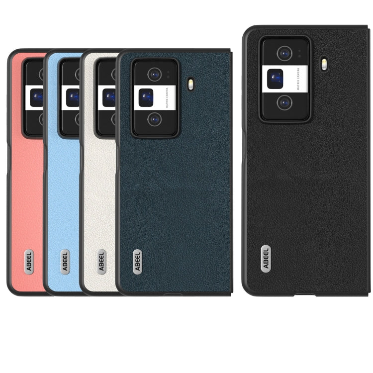 For Honor Magic Vs3 ABEEL Genuine Leather Wave Black Edge Phone Case