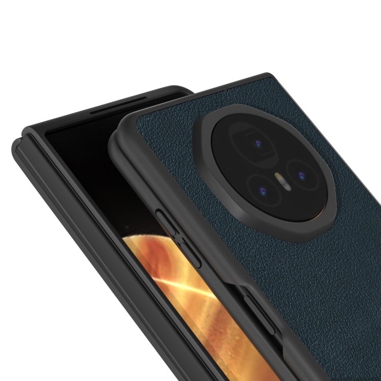 For Honor Magic V3 ABEEL Genuine Leather Wave Black Edge Phone Case