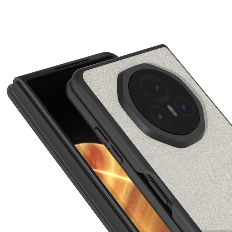 For Honor Magic V3 ABEEL Genuine Leather Wave Black Edge Phone Case