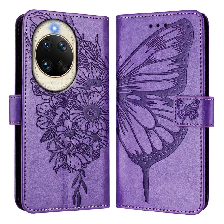 For Huawei nova 14 5G Embossed Butterfly Leather Phone Case