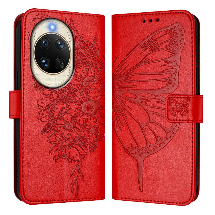 For Huawei nova 14 5G Embossed Butterfly Leather Phone Case
