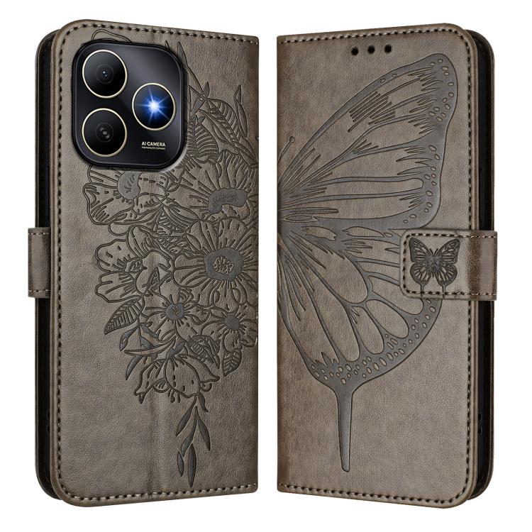 For Huawei Enjoy 80s 4G Embossed Butterfly Leather Phone Case