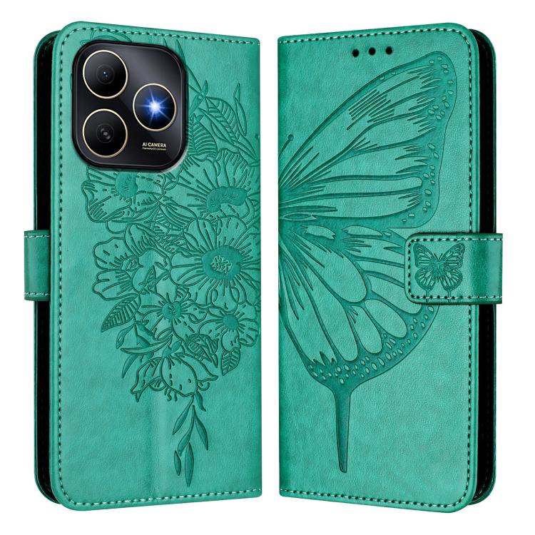 For Huawei Enjoy 80s 4G Embossed Butterfly Leather Phone Case
