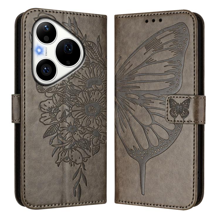 For Huawei Pura 90 Pro 5G Embossed Butterfly Leather Phone Case